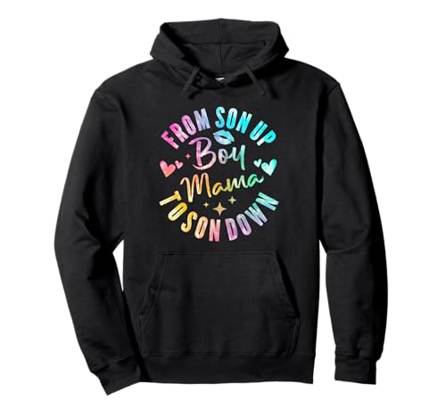 Junge Mama von Sohn auf bis Sonnenuntergang Lustiges Mutter-Sprichwort Pullover Hoodie Junge Mama von Sohn auf bis Sonnenuntergang Lustiges Mutter-Sprichwort Pullover Hoodie von Funny Colorful Graphic Moms Mothers Sayings Tee