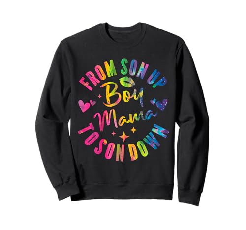 Junge Mama von Sohn auf bis Sonnenuntergang Lustiges Mutter-Sprichwort Sweatshirt Junge Mama von Sohn auf bis Sonnenuntergang Lustiges Mutter-Sprichwort Sweatshirt von Funny Colorful Graphic Moms Mothers Sayings Tee