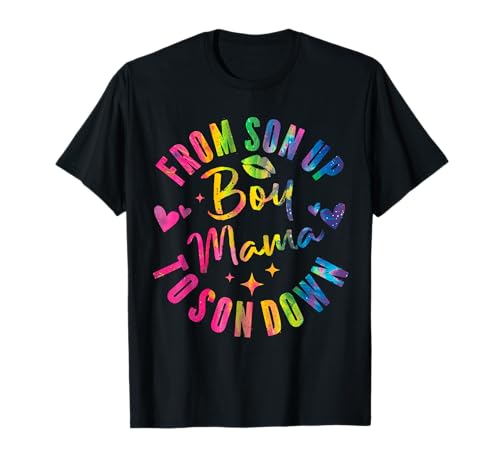 Junge Mama von Sohn auf bis Sonnenuntergang Lustiges Mutter-Sprichwort T-Shirt Junge Mama von Sohn auf bis Sonnenuntergang Lustiges Mutter-Sprichwort T-Shirt von Funny Colorful Graphic Moms Mothers Sayings Tee