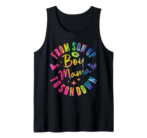 Junge Mama von Sohn auf bis Sonnenuntergang Lustiges Mutter-Sprichwort Tank Top Junge Mama von Sohn auf bis Sonnenuntergang Lustiges Mutter-Sprichwort Tank Top von Funny Colorful Graphic Moms Mothers Sayings Tee
