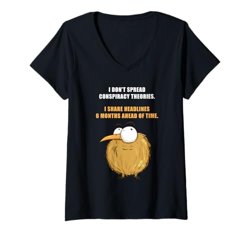 Damen I Don't Spread Conspiracy Theories – Funny Sarcastic Joke T-Shirt mit V-Ausschnitt Damen I Don't Spread Conspiracy Theories – Funny Sarcastic Joke T-Shirt mit V-Ausschnitt von Funny Conspiracy Theory Jokes & Quotes