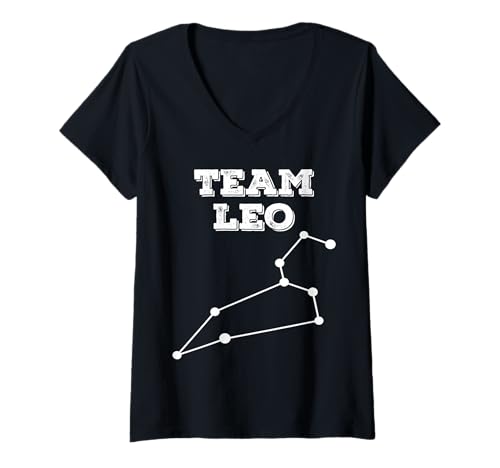 Damen Team Leo Constellation Juli August Geburtstag T-Shirt mit V-Ausschnitt Damen Team Leo Constellation Juli August Geburtstag T-Shirt mit V-Ausschnitt von Funny Constellation Birthday Designs