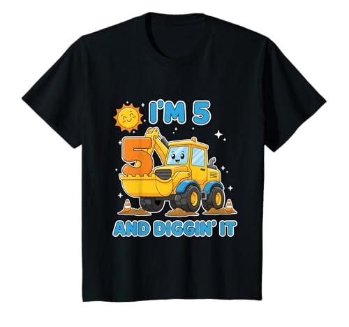5th Birthday Boy Digger Boy Construction 5 Years Old T-Shirt 5th Birthday Boy Digger Boy Construction 5 Years Old T-Shirt von Funny Construction Birthday Digger Boy Tees