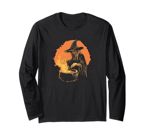 Lustige Hexe mit Rezept für Ärger für Jungen und Mädchen Langarmshirt von Funny Cooking Witch