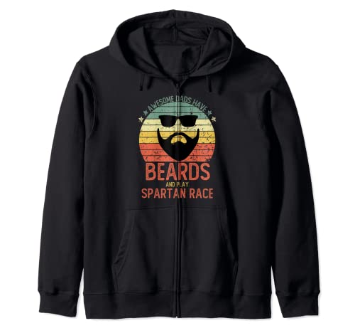 Lustige Männer, tolle Väter haben Bärte und spielen Spartan Race Kapuzenjacke Lustige Männer, tolle Väter haben Bärte und spielen Spartan Race Kapuzenjacke von Funny Cool Bearded Dad and Daughters Tees