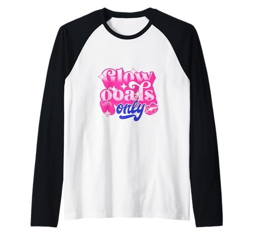 Glow Goals Only Pink Typografie Schönheit Frau Mädchen Geschenk Raglan Glow Goals Only Pink Typografie Schönheit Frau Mädchen Geschenk Raglan von Funny Cool Gift - Red Ink