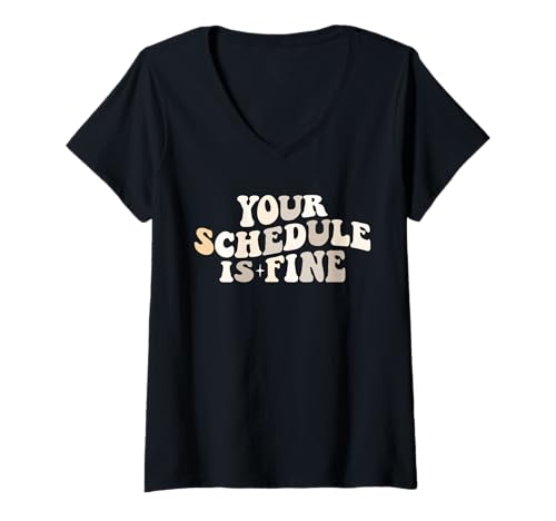 Damen Ihr Zeitplan ist in Ordnung Lustige Schulberater Zurück zur Schule T-Shirt mit V-Ausschnitt Damen Ihr Zeitplan ist in Ordnung Lustige Schulberater Zurück zur Schule T-Shirt mit V-Ausschnitt von Funny Cool School Staffs Tess