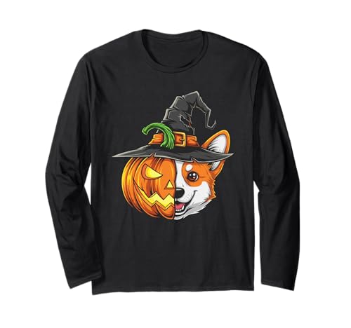 Corgi Pumpkin Jack O Laterne Halloween Kinder Herren Damen Langarmshirt Corgi Pumpkin Jack O Laterne Halloween Kinder Herren Damen Langarmshirt von Funny Corgi Dog Lovers Halloween Pumpkin Outfits