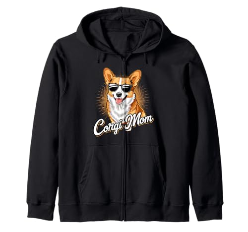 Corgi Mom Damen Lustiger Corgi Besitzer Corgi Hund Kapuzenjacke Corgi Mom Damen Lustiger Corgi Besitzer Corgi Hund Kapuzenjacke von Funny Corgi Owner Corgi Dog Ajeli Designs