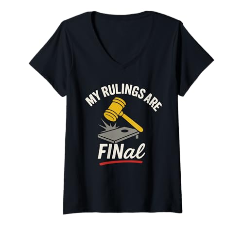 Damen Cornhole Referee, offizielle Umpire Judge Turniermannschaft T-Shirt mit V-Ausschnitt Damen Cornhole Referee, offizielle Umpire Judge Turniermannschaft T-Shirt mit V-Ausschnitt von Funny Cornhole Game Ref Uniform Tournament Gift