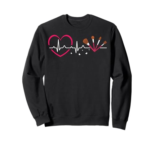 Heartbeat Make-up Artist Cosmetology Salon Women Funny Sweatshirt Heartbeat Make-up Artist Cosmetology Salon Women Funny Sweatshirt von Funny Cosmetology Apparel For Salon Professional