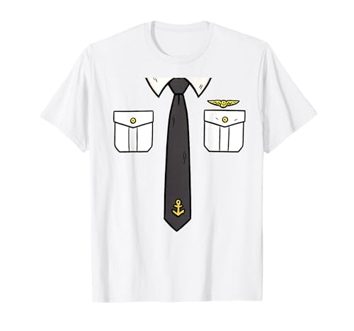 Funny Yacht Captain Uniform Costume Party Men Women Kids T-Shirt von Funny Costume for Kid Men Women Family Humor Party