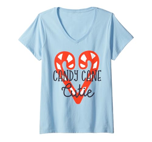 Damen Zuckerstange Cutie Weihnachten Matching Family T-Shirt mit V-Ausschnitt Damen Zuckerstange Cutie Weihnachten Matching Family T-Shirt mit V-Ausschnitt von Funny Costumes for Celebrating Christmas