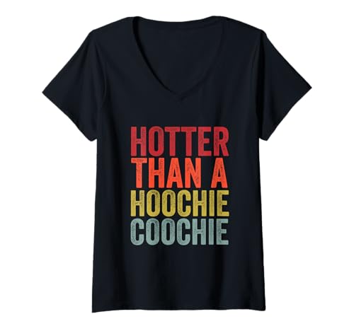 Damen Hotter Than A Hoochie Coochie – lustige süße Country-Musik T-Shirt mit V-Ausschnitt von Funny Country Music Sayings