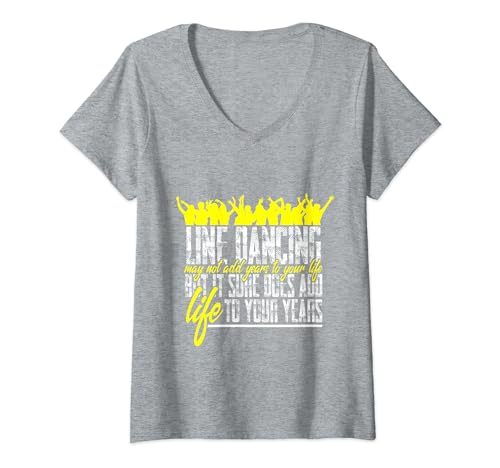Damen Line Dance Zitat Line Dancing Spruch Lustig Motivation Spruch T-Shirt mit V-Ausschnitt Damen Line Dance Zitat Line Dancing Spruch Lustig Motivation Spruch T-Shirt mit V-Ausschnitt von Funny Country Music Square Dance Line Dancers
