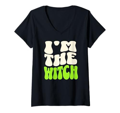 Damen Lustiges Halloween-Kostüm für Paare, mit Aufschrift I'm The Witch T-Shirt mit V-Ausschnitt Damen Lustiges Halloween-Kostüm für Paare, mit Aufschrift I'm The Witch T-Shirt mit V-Ausschnitt von Funny Couple Halloween Shirts by Southerngal