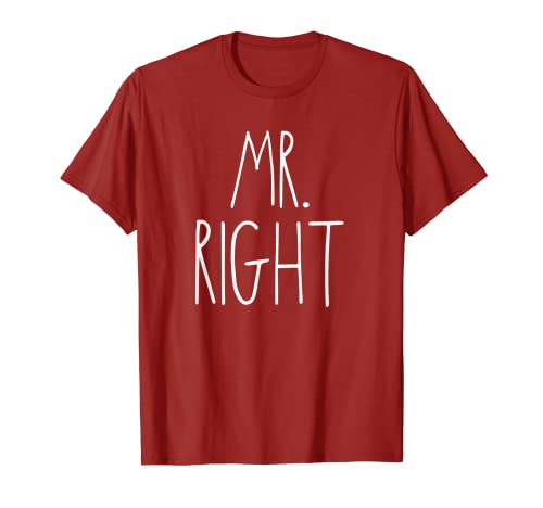 Herren Mr Right Mrs Always Right T-Shirts für Paare T-Shirt von Funny Couple Shirts Co