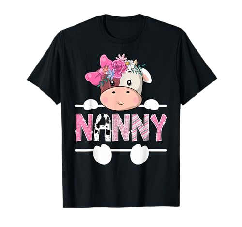 Nanny Of The Birthday Girl, niedliche Kuhfigur, Rosa T-Shirt Nanny Of The Birthday Girl, niedliche Kuhfigur, Rosa T-Shirt von Funny Cow Birthday Girl Pink Matching