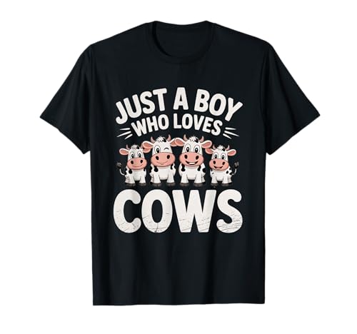 Just A Boy Who Loves Cows Farmers Cow Kids Toddler Boys T-Shirt von Funny Cow Lover Owner Ideas