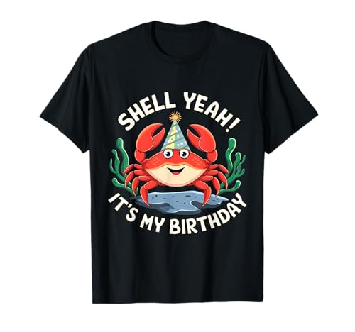 Krabbe Geburtstag Lustig Muschel Strand Männer Frauen T-Shirt von Funny Crab Birthday Designs for Men or Women
