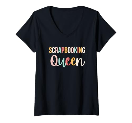 Damen Scrapbooking Queen Lustiges Basteln für Papierbastler, niedlich T-Shirt mit V-Ausschnitt Damen Scrapbooking Queen Lustiges Basteln für Papierbastler, niedlich T-Shirt mit V-Ausschnitt von Funny Crafting Apparel Co.