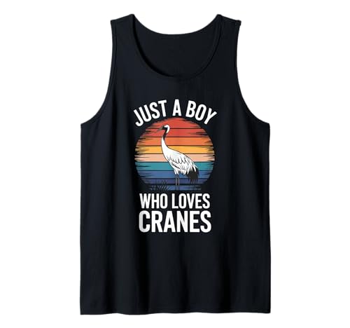Herren Nur EIN Junge, der Kraniche liebt, Vogelliebhaber, Retro-Kranich Tank Top Herren Nur EIN Junge, der Kraniche liebt, Vogelliebhaber, Retro-Kranich Tank Top von Funny Crane Apparel for Men Women