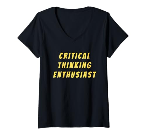 Damen Lustiges kritisches Denken Nachfrage Beweise sarkastischer Humor T-Shirt mit V-Ausschnitt Damen Lustiges kritisches Denken Nachfrage Beweise sarkastischer Humor T-Shirt mit V-Ausschnitt von Funny Critical Thinking Sarcastic Humor