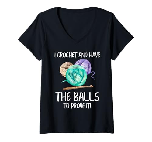 Damen Ich häkele und Habe den Mumm, es zu beweisen Lustiges Häkeln T-Shirt mit V-Ausschnitt Damen Ich häkele und Habe den Mumm, es zu beweisen Lustiges Häkeln T-Shirt mit V-Ausschnitt von Funny Crochet Gift Idea