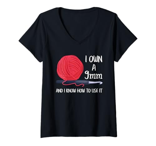 Damen Lustige Häkelnadel zum Häkeln T-Shirt mit V-Ausschnitt Damen Lustige Häkelnadel zum Häkeln T-Shirt mit V-Ausschnitt von Funny Crochet Gift Idea