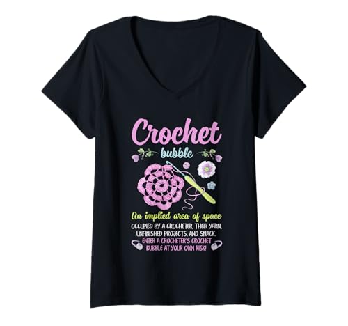 Damen Lustiges Häkeln - Häkelblase T-Shirt mit V-Ausschnitt Damen Lustiges Häkeln - Häkelblase T-Shirt mit V-Ausschnitt von Funny Crochet Gift Idea