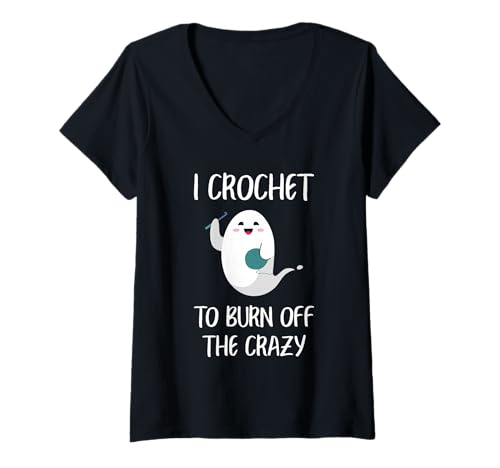 Damen Lustiges Häkeln Ich häkele, um die Verrückten zu verbrennen T-Shirt mit V-Ausschnitt Damen Lustiges Häkeln Ich häkele, um die Verrückten zu verbrennen T-Shirt mit V-Ausschnitt von Funny Crochet Gift Idea