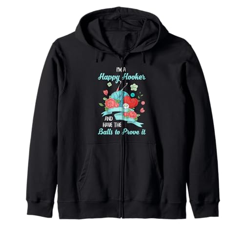 Happy Hooker Häkeln Häkeln Leben Lustig Frauen Männer Handwerk Kapuzenjacke Happy Hooker Häkeln Häkeln Leben Lustig Frauen Männer Handwerk Kapuzenjacke von Funny Crochet Gift Idea