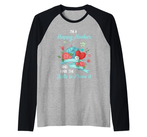 Happy Hooker Häkeln Häkeln Leben Lustig Frauen Männer Handwerk Raglan Happy Hooker Häkeln Häkeln Leben Lustig Frauen Männer Handwerk Raglan von Funny Crochet Gift Idea
