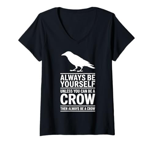Damen Krähe Lustige Krähe T-Shirt mit V-Ausschnitt Damen Krähe Lustige Krähe T-Shirt mit V-Ausschnitt von Funny Crow Cool Crows Design