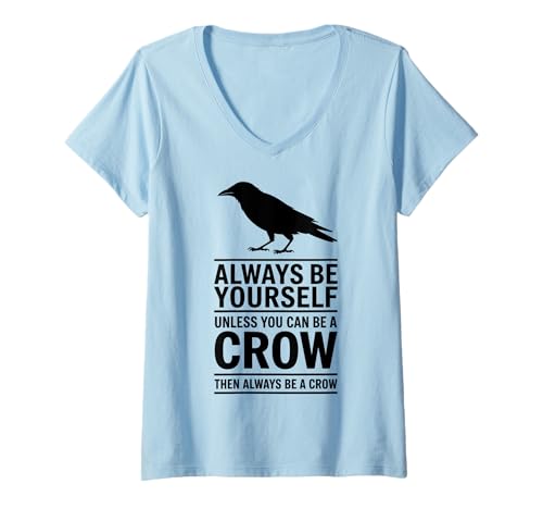 Damen Krähe Lustige Krähe T-Shirt mit V-Ausschnitt Damen Krähe Lustige Krähe T-Shirt mit V-Ausschnitt von Funny Crow Cute Crows Designs