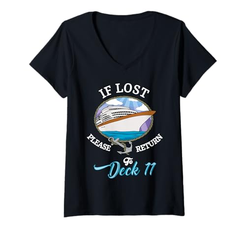 Damen Kreuzfahrtliebhaber, wenn sie Sich verirrt haben, kehren Sie Bitte zu Deck 11 zurück. Lustige Kreuzfahrt T-Shirt mit V-Ausschnitt Damen Kreuzfahrtliebhaber, wenn sie Sich verirrt haben, kehren Sie Bitte zu Deck 11 zurück. Lustige Kreuzfahrt T-Shirt mit V-Ausschnitt von Funny Cruise Lover Gifts