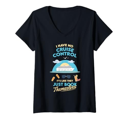 Damen Ich Habe Keine Kontrolle über eine Kreuzfahrt, sie buchen Sich selbst lustig T-Shirt mit V-Ausschnitt Damen Ich Habe Keine Kontrolle über eine Kreuzfahrt, sie buchen Sich selbst lustig T-Shirt mit V-Ausschnitt von Funny Cruise Lover Travel Humor Vacation Addict