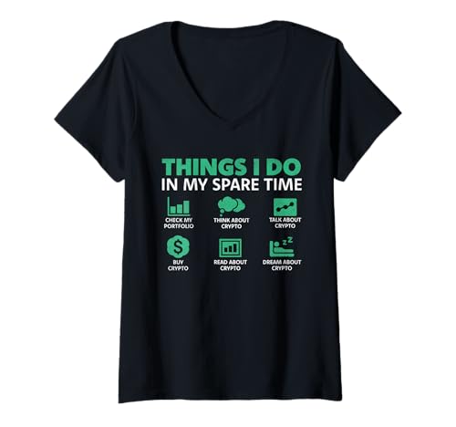 Damen Dinge, die ich in meiner Freizeit Mache Crypto Investor Lover Männer Frauen T-Shirt mit V-Ausschnitt Damen Dinge, die ich in meiner Freizeit Mache Crypto Investor Lover Männer Frauen T-Shirt mit V-Ausschnitt von Funny Crypto Investing Co.