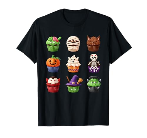 Niedliche Halloween-Bäckerei-Cupcake-Dessert für Männer, Frauen, Jungen, Mädchen T-Shirt von Funny Cupcake Lover for Halloween Party