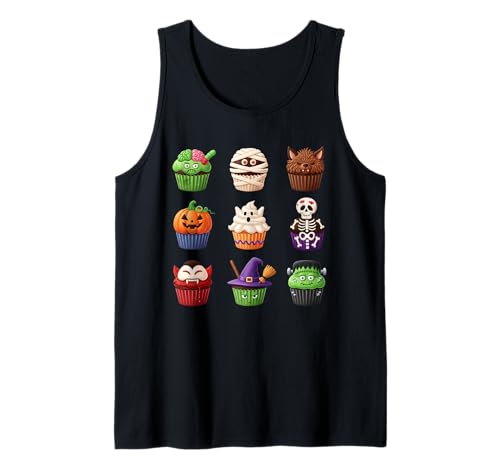 Niedliche Halloween-Bäckerei-Cupcake-Dessert für Männer, Frauen, Jungen, Mädchen Tank Top von Funny Cupcake Lover for Halloween Party