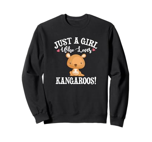 Cartoon Kawaii Womens Just A Girl Who Loves Kangaroos Lover Sweatshirt Cartoon Kawaii Womens Just A Girl Who Loves Kangaroos Lover Sweatshirt von Funny Cute Australian Animal Gift Shirts & Hoodies