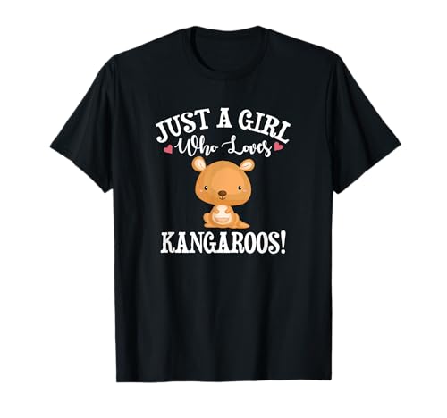Cartoon Kawaii Womens Just A Girl Who Loves Kangaroos Lover T-Shirt Cartoon Kawaii Womens Just A Girl Who Loves Kangaroos Lover T-Shirt von Funny Cute Australian Animal Gift Shirts & Hoodies
