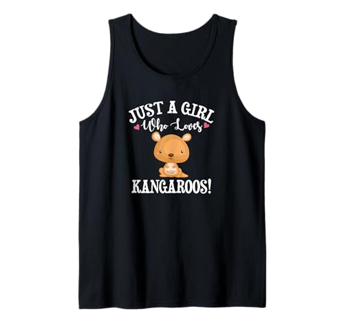 Cartoon Kawaii Womens Just A Girl Who Loves Kangaroos Lover Tank Top Cartoon Kawaii Womens Just A Girl Who Loves Kangaroos Lover Tank Top von Funny Cute Australian Animal Gift Shirts & Hoodies