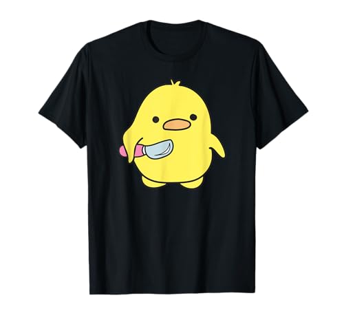 Lustiges süßes Baby-Huhn mit Messer Meme T-Shirt von Funny Cute Baby Chicken With Knife Meme