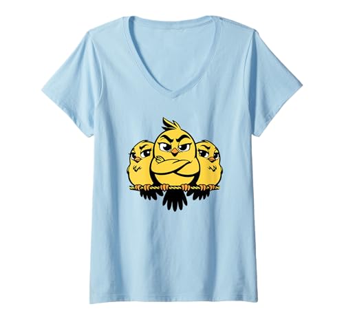 Damen Grumpy Yellow Birds on AST, Geschenk für Erwachsene, Herren, Damen, Kinder T-Shirt mit V-Ausschnitt Damen Grumpy Yellow Birds on AST, Geschenk für Erwachsene, Herren, Damen, Kinder T-Shirt mit V-Ausschnitt von Funny Cute Birds Lover Bird Watcher Graphic Design