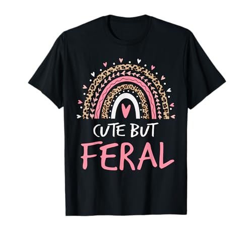 Süßes, Aber wildes Kleinkind für Kinder, rosafarbener Regenbogen-Leopard, Damen T-Shirt Süßes, Aber wildes Kleinkind für Kinder, rosafarbener Regenbogen-Leopard, Damen T-Shirt von Funny Cute But Feral Meme Humor Toddler Girls