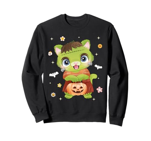 Men Women Kids Groovy Retro Pumpkin Cat Spooky Halloween Sweatshirt Men Women Kids Groovy Retro Pumpkin Cat Spooky Halloween Sweatshirt von Funny Cute Cat Boo Halloween Costume Animals Lover