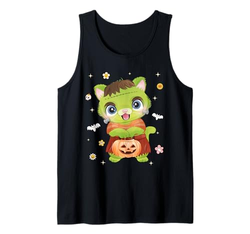 Men Women Kids Groovy Retro Pumpkin Cat Spooky Halloween Tank Top Men Women Kids Groovy Retro Pumpkin Cat Spooky Halloween Tank Top von Funny Cute Cat Boo Halloween Costume Animals Lover