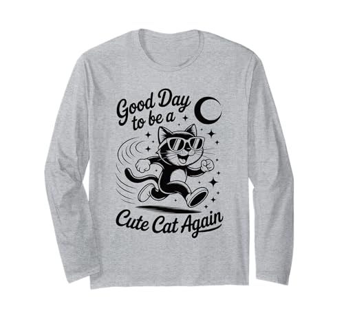 Cooles Retro-Katzen-Shirt, lustige Sonnenbrille, Kitty, Herren, Damen, Teenager Langarmshirt von Funny Cute Cat Pet Animal Lover Love Cats Clothing