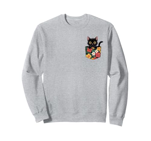 Hawaiianische Katze in Tasche Hemd für Frauen Männer Niedliche Katzen Liebhaber Sweatshirt von Funny Cute Cat Pet Animal Lover Love Cats Clothing